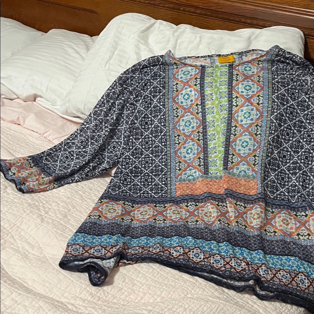Ruby Rd. Multicolor Patterned Blouse - image 1